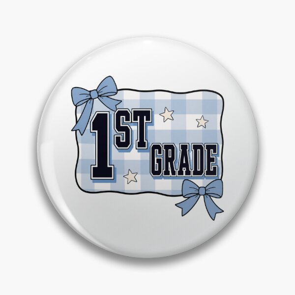 Item preview, First Grade Teacher Blue Gingham Bow Classroom Pride designed and sold by FreshVibe Prints.