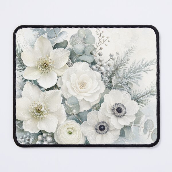 Item preview, Winter Floral | Elegant Frosted Botanical Flowers Nature Art T-Shirt designed and sold by rushaib.