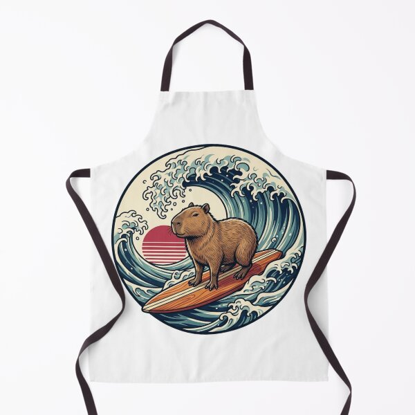 Item preview, Surfing Capybara The Great Wave - Retro Japanese Ukiyo-e Surf Art designed and sold by raedattia.