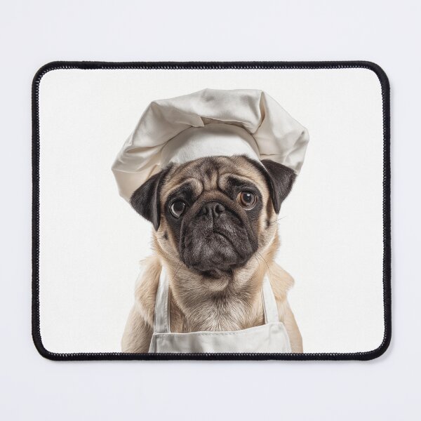 Item preview, Funny Pug Dog Chef Realistic Animal Cooking Humor Art designed and sold by LazyOwlStore.