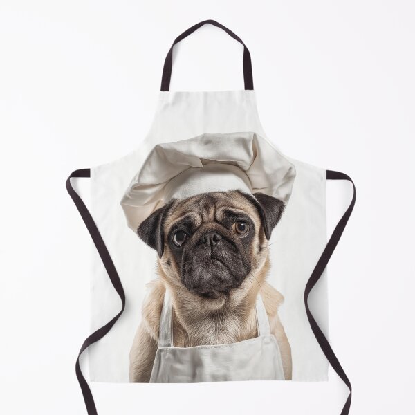 Item preview, Funny Pug Dog Chef Realistic Animal Cooking Humor Art designed and sold by LazyOwlStore.