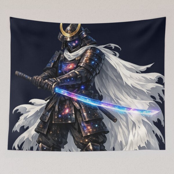 Item preview, Cosmic Galaxy Samurai – Original Anime Space Warrior with Glowing Katana designed and sold by Sticleg.