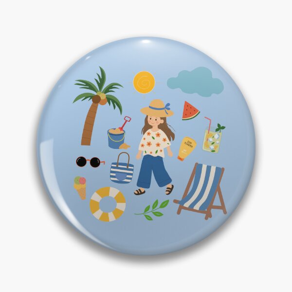 Item preview, Summer Beach Girl Vacation Illustration designed and sold by Teenidesign .