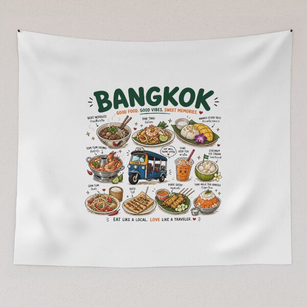 Item preview, Bangkok Street Food | Funny Thailand Food Lover Design designed and sold by filou designs.