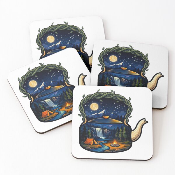 Item preview, Cozy Camping Teapot Illustration  designed and sold by GabeMountainArt.