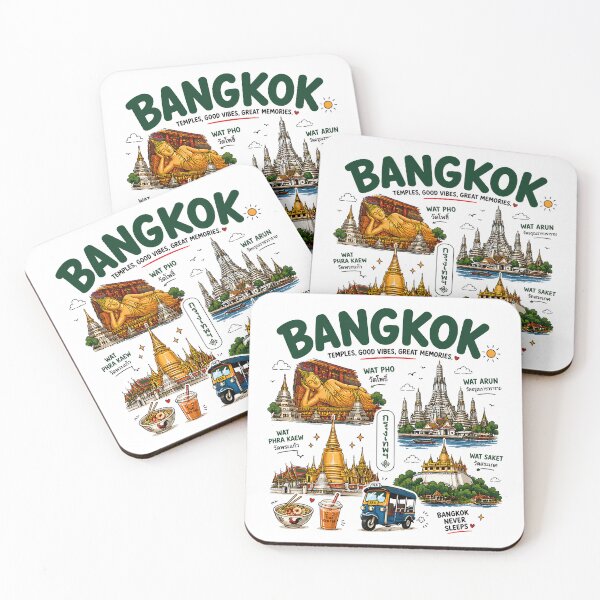 Item preview, Bangkok Sights | Thailand Travel Collage designed and sold by filou designs.