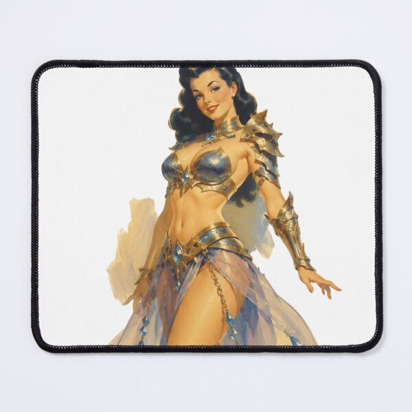 Item preview, Celestial Crystal Queen Pin-Up | Original Vintage Fantasy Illustration designed and sold by Cosplayvintage.