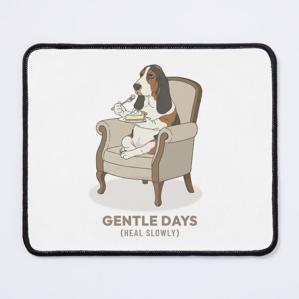 Item preview, Basset Hound enjoying a slice of pie vintage illustration designed and sold by Cozy Vintage Animal.