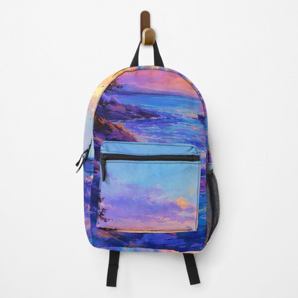 Item preview, Sailboat Sunset Purple Coastal Landscape Art Print designed and sold by Joey Santiago.
