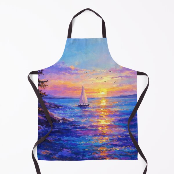 Item preview, Sailboat Sunset Purple Coastal Landscape Art Print designed and sold by Joey Santiago.