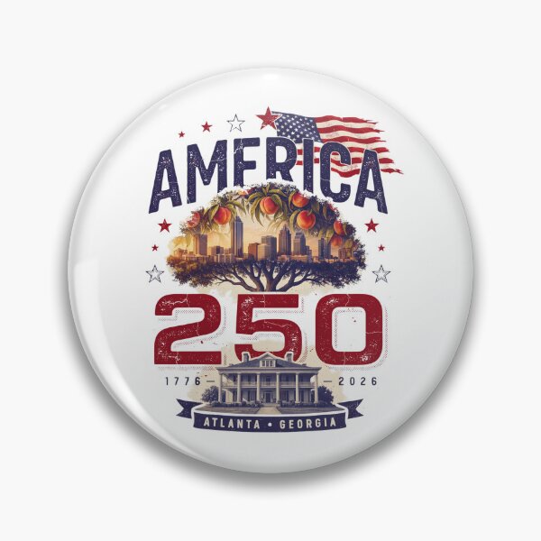 Item preview, America 250 Atlanta Georgia Est 1776 Vintage Patriotic City Skyline Design v1 designed and sold by DarylWelsh2024.