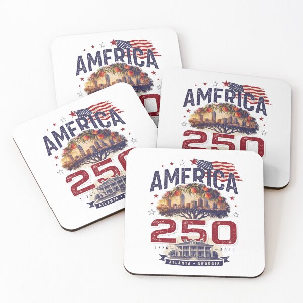 Item preview, America 250 Atlanta Georgia Est 1776 Vintage Patriotic City Skyline Design v1 designed and sold by DarylWelsh2024.