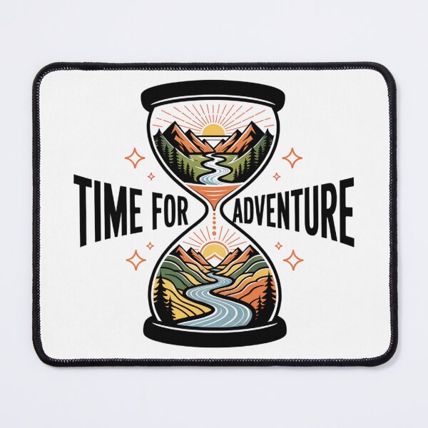 Item preview, Time for Adventure Hourglass Vector Design - Mountain Landscape and River T-Shirt Graphic designed and sold by Gabe1983.