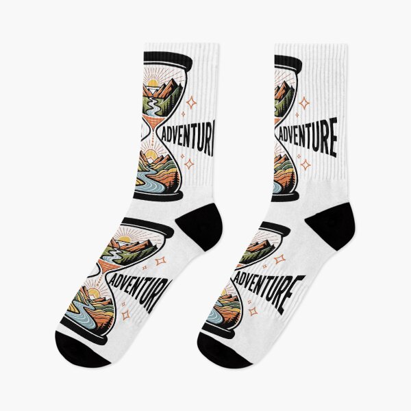 Item preview, Time for Adventure Hourglass Vector Design - Mountain Landscape and River T-Shirt Graphic designed and sold by Gabe1983.