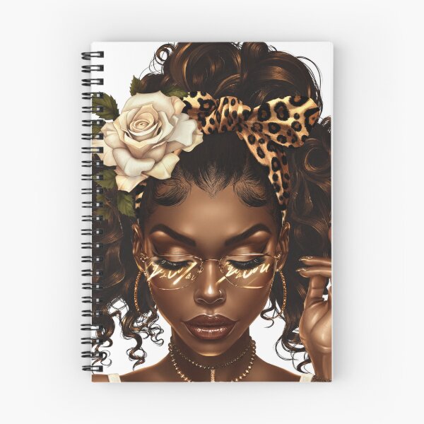Item preview, Glam Black Woman Leopard Bow Portrait designed and sold by ⭐ AURA STUDIO.