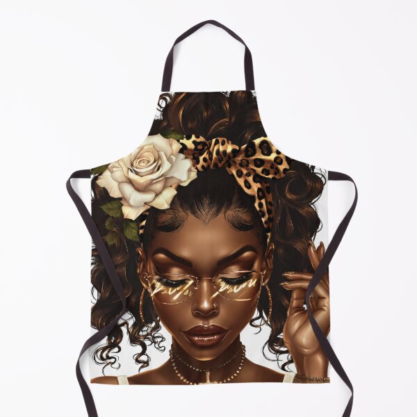 Item preview, Glam Black Woman Leopard Bow Portrait designed and sold by ⭐ AURA STUDIO.