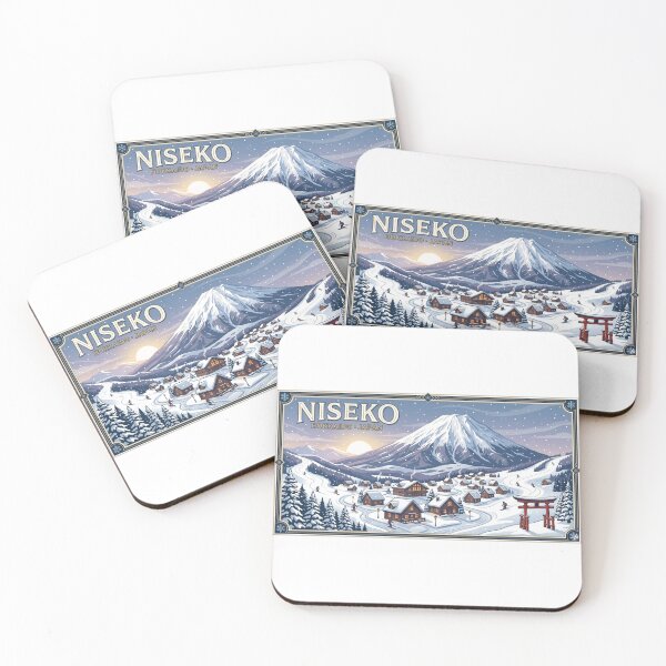 Item preview, Vintage Niseko Hokkaido Japan Travel Poster | Snow Mountain Ski Resort Illustration designed and sold by Mathias Yakubu Design.