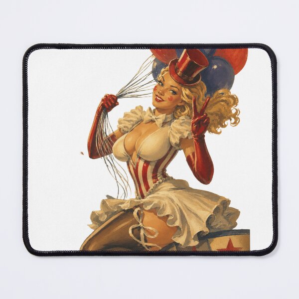 Item preview, Vintage Circus Pin-Up | Original Retro Clown Girl Illustration designed and sold by Cosplayvintage.