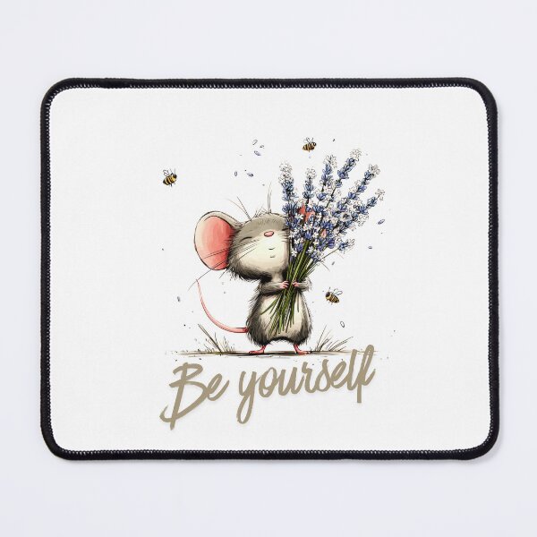 Item preview, Be Yourself Cute Mouse Wildflower Inspirational Quote designed and sold by CleanDecor.