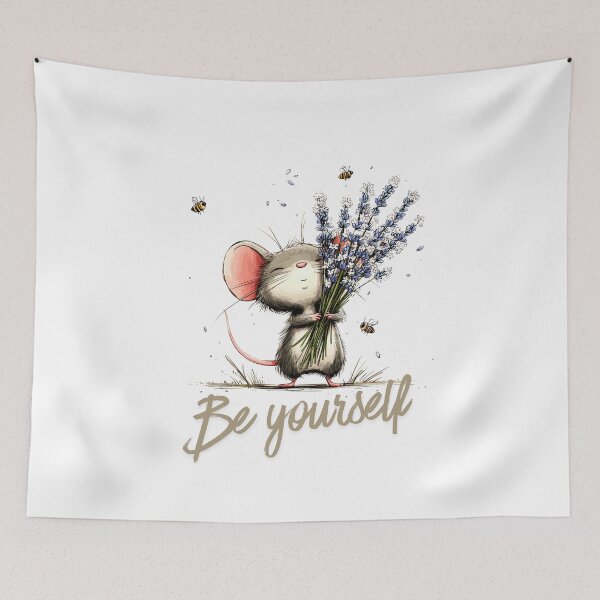 Item preview, Be Yourself Cute Mouse Wildflower Inspirational Quote designed and sold by CleanDecor.