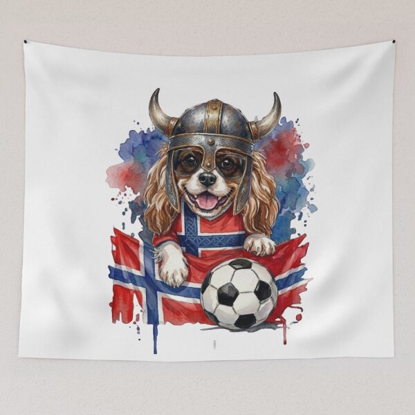 Aperçu de l'œuvre Cavalier King Charles Spaniel Blenheim Coupe du monde Norvège Suppawter créée et vendue par The Suppawters.