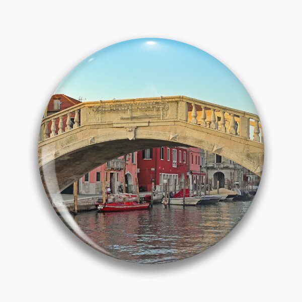 Item preview, Stone bridge Ponte di Vigo across Vena water canal in historical centre of Chioggia town, Veneto Region, Italy designed and sold by goceris.