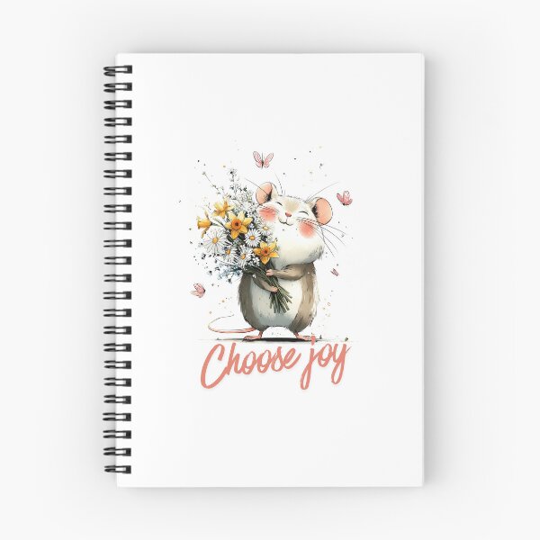 Item preview, Choose Joy Cute Mouse Wildflower Positive Quote designed and sold by CleanDecor.