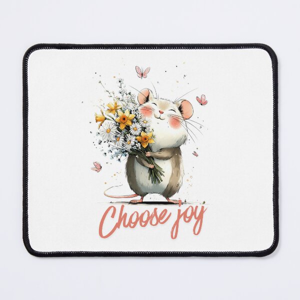 Item preview, Choose Joy Cute Mouse Wildflower Positive Quote designed and sold by CleanDecor.