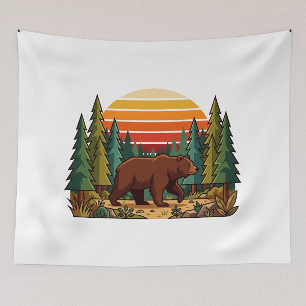 Item preview, Grizzly Bear Forest Sunset designed and sold by maniacdesignz11.