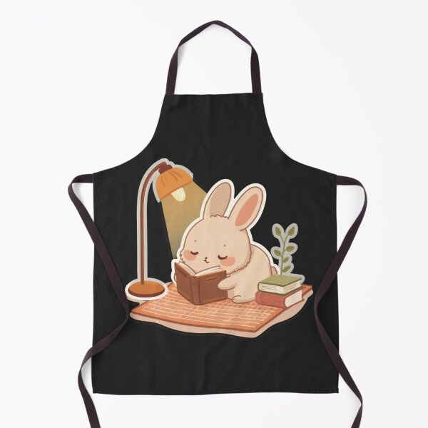 Aperçu de l'œuvre T-shirt Cosy Bunny Reading Books Lampe chaude Kawaii créée et vendue par WrongGift.