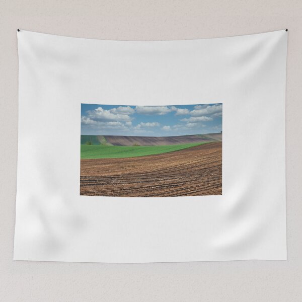 Item preview, Plowed and green wheat fields,Moravia rolling hills springtime landscape ,Chech Republic designed and sold by goceris.