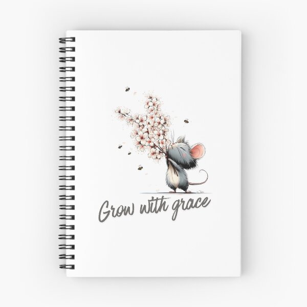 Item preview, Grow With Grace Cute Mouse Floral Inspirational Quote designed and sold by CleanDecor.