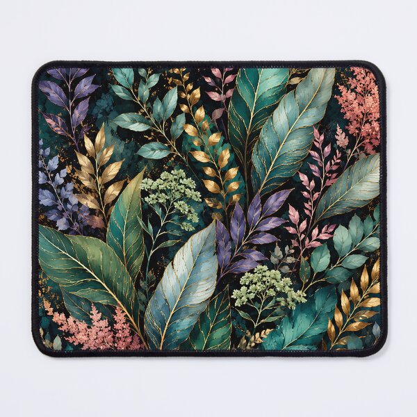 Item preview, Moody Botanical Leaves with Gold Accents designed and sold by Aureva Arts Shop.