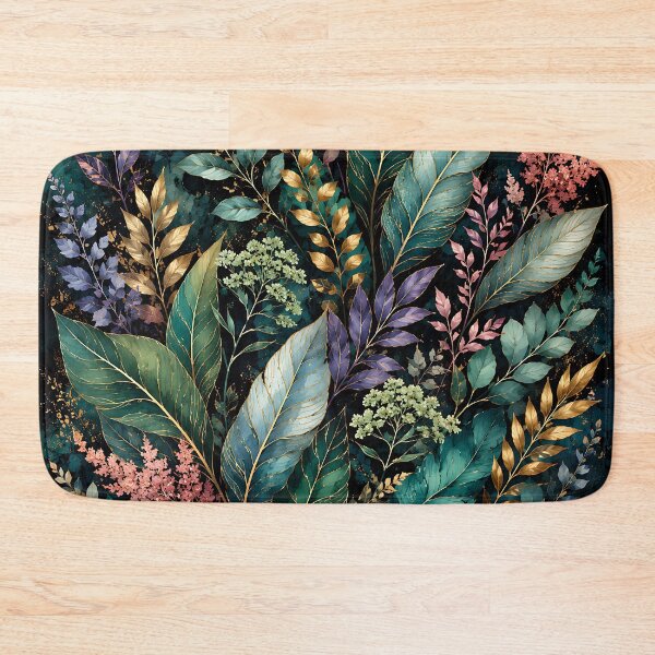 Item preview, Moody Botanical Leaves with Gold Accents designed and sold by Aureva Arts Shop.