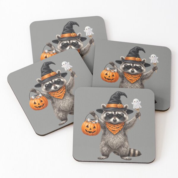 Item preview, Halloween Raccoon Ready For Candy And Spooky Fun designed and sold by FreshVibe Prints.