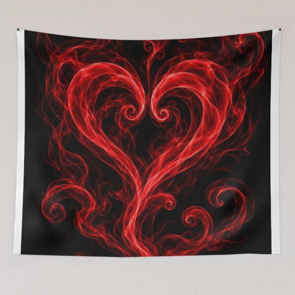 Item preview, Crimson Smoke Heart | Abstract Red Smoke Art on Black designed and sold by Kimberly Palmer.