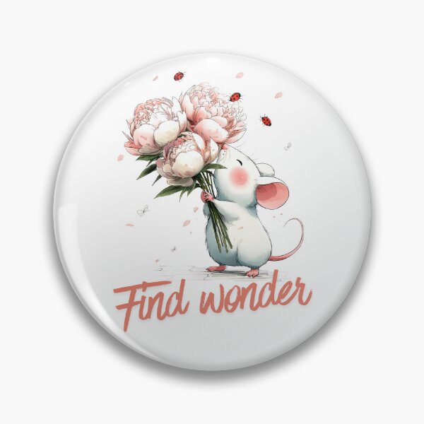 Item preview, Find Wonder Cute Mouse Floral Inspirational Quote designed and sold by CleanDecor.
