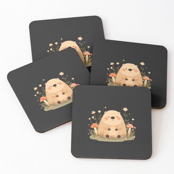Item preview, Cozy Capybara Mushroom Meadow Cottagecore Kawaii T-Shirt designed and sold by WrongGift.