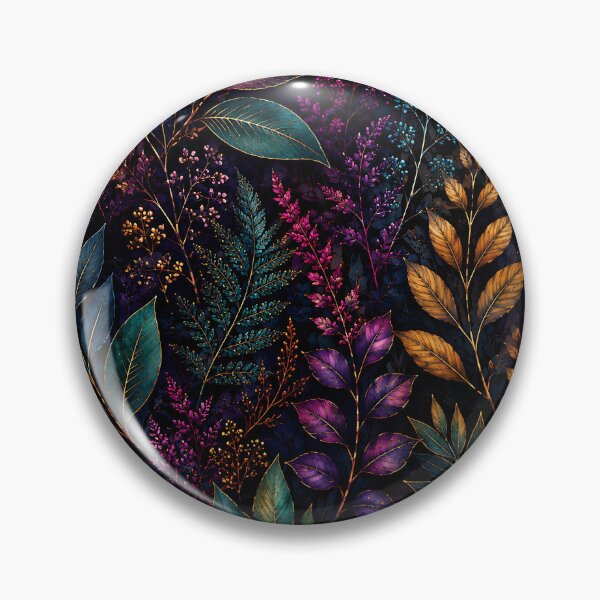 Item preview, Midnight Botanical Leaf Pattern in Jewel Tones designed and sold by Aureva Arts Shop.