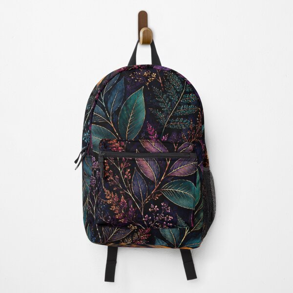 Item preview, Midnight Botanical Leaf Pattern in Jewel Tones designed and sold by Aureva Arts Shop.