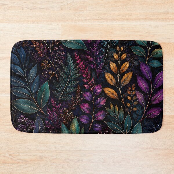 Item preview, Midnight Botanical Leaf Pattern in Jewel Tones designed and sold by Aureva Arts Shop.