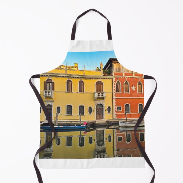 Item preview, Old colourful houses and boats, reflection in canal of Chioggia, Italy designed and sold by goceris.
