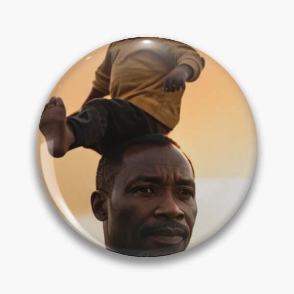 Item preview, Portrait - Afro-descendant Father Figure and Child, Golden Light designed and sold by Beat-It.