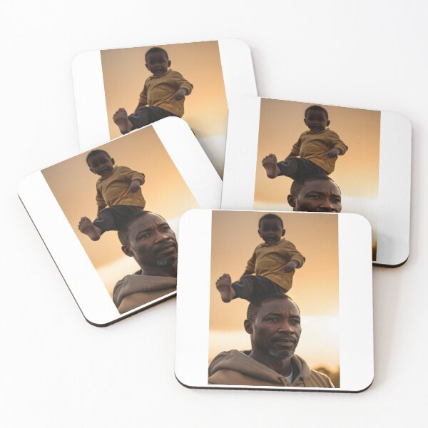 Item preview, Portrait - Afro-descendant Father Figure and Child, Golden Light designed and sold by Beat-It.