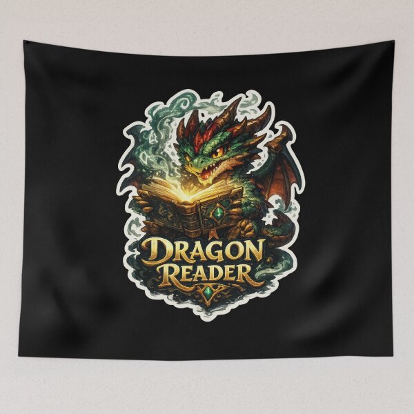 Item preview, Dragon Reader Fantasy Book Lover Sticker  designed and sold by Sketchlegacy.