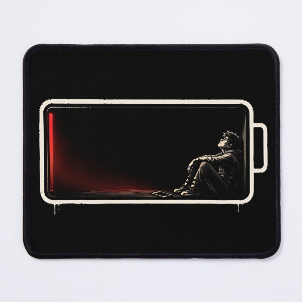 Item preview, Digital Burnout Empty Battery Illustration: Digital Detox Art designed and sold by ShadowArtEG.