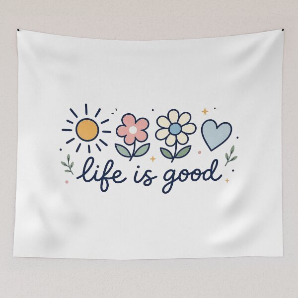 Item preview, spring daisy, life is good, floral graphic, boho flower, pastel daisy, vintage spring designed and sold by Sprinkle12345.
