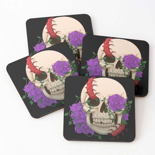 Item preview, Skull with insect and flowers designed and sold by Vampirebunnystu.