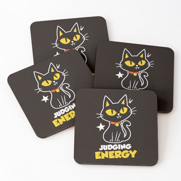 Item preview, Funny Judging Energy Black Cat   designed and sold by CamaleonDesigns.