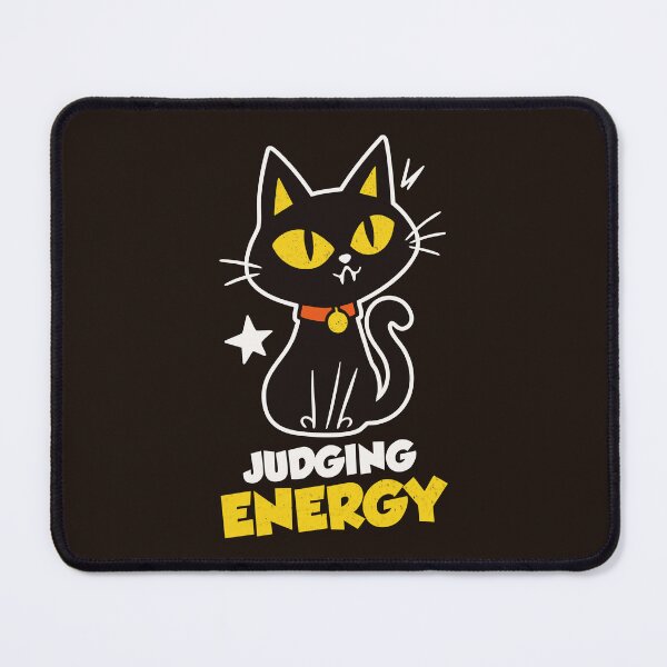 Item preview, Funny Judging Energy Black Cat   designed and sold by CamaleonDesigns.